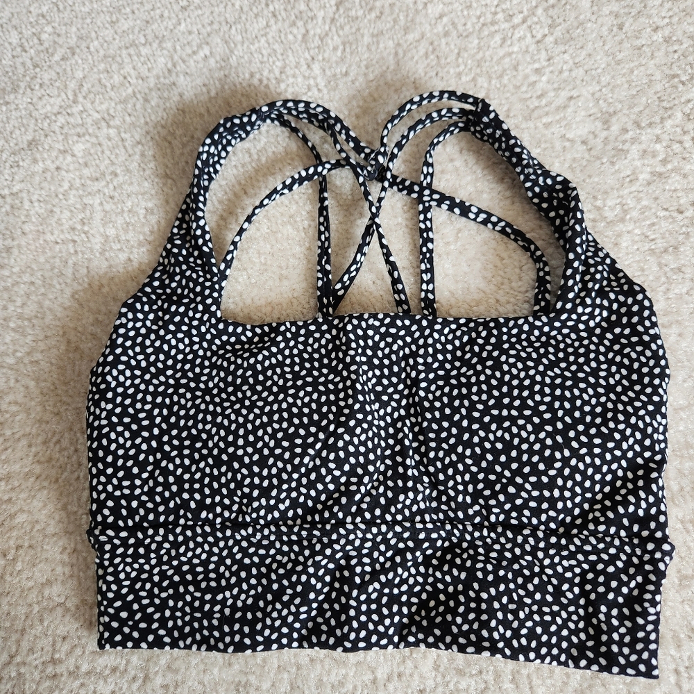 BuffBunny Revolution Strappy Sports Bra - Black Bossy Print - Small